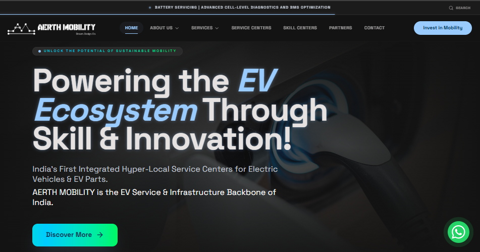 AERTH MOBILITY Website Frame