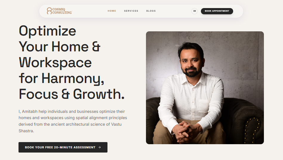 Cosmiq Consulting Website Frame